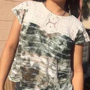 Free People • Crochet Tie Dye Tee